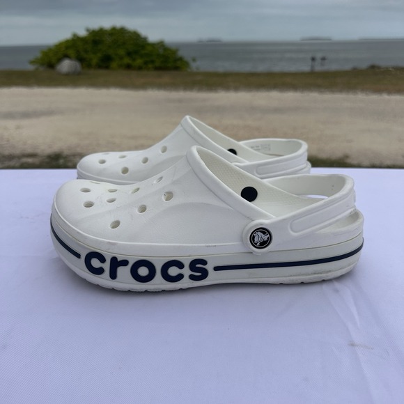 CROCS Bayaband Clogs White Men 8 Women 10 Comfy Walking Streetwear EUC - Picture 5 of 7